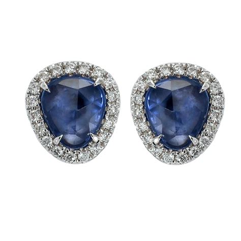 Burma Blue Sapphire Stud Earrings Diy Necklace, Diy Earrings, Stud Earrings, Sparkle Diamonds ...