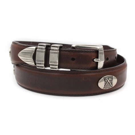 Danbury Golf Mens Club Conchos Top Grain Leather Belt (Brown, 32) - Walmart.com