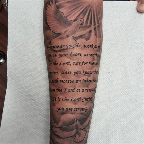 Arm Bible Verse Tattoos With Clouds - Viraltattoo