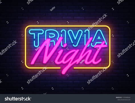 Trivia Night neon sign vector. Quiz Time Design template neon sign, light banner, neon signboard ...