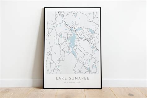 Lake Sunapee Map Poster 18x24 - Etsy