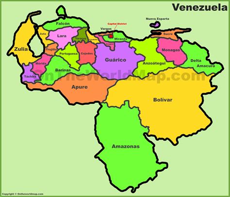 Venezuela states map