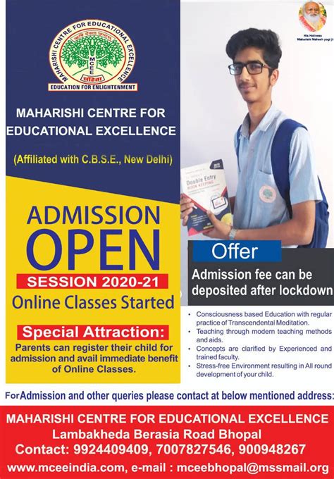 Admission Open 2024-2025 | MCEE School | CBSE School in Bhopal