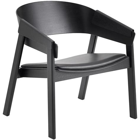 black, black leather seat - Cover Lounge Chair