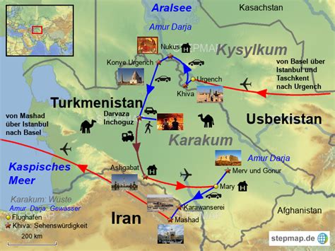 StepMap - Karakum Rev3 - Landkarte für Turkmenistan