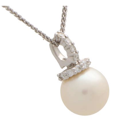 Vintage Pearl and Diamond Pendant Necklace at Susannah Lovis Jewellers