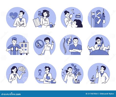 A Set of Doctors of Different Specialties. Stock Vector - Illustration of clinic, ambulance ...