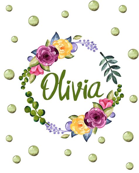 Olivia Art Olivia Name Olivia Wall Art Baby Girl Name | Etsy