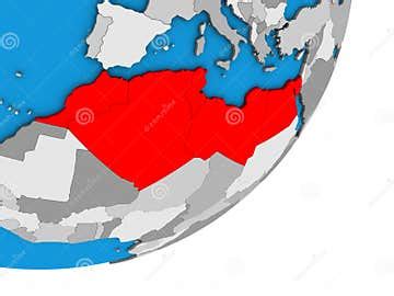 Map of North Africa on 3D Globe Stock Illustration - Illustration of region, african: 128332587