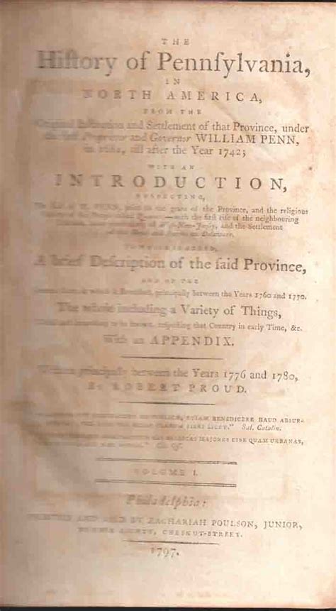 The History of Pennsylvania, in North American, from the Original Institution and Settlement of ...