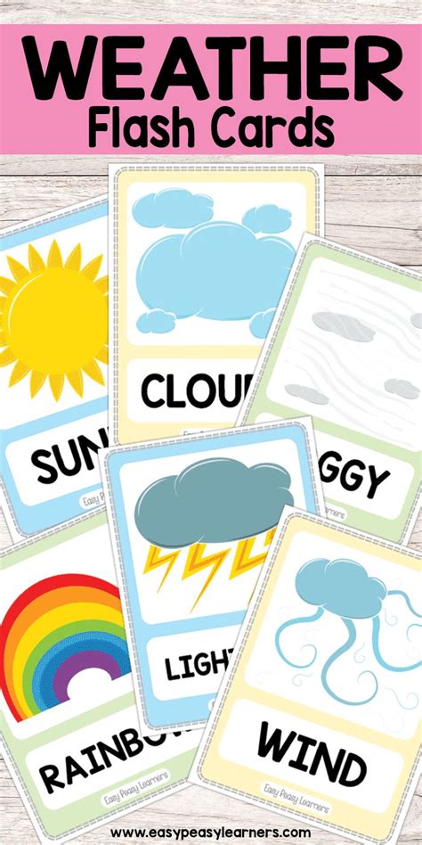 Free Printable Weather Flash Cards | Preschool weather, Weather activities preschool, Weather theme