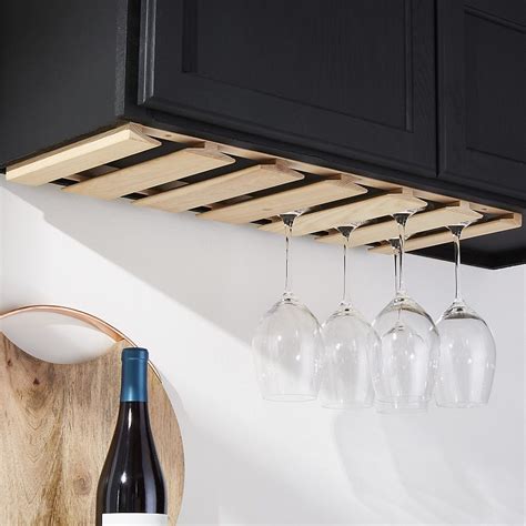 Under Cabinet Stem Rack + Reviews | Crate and Barrel | Hanging wine ...