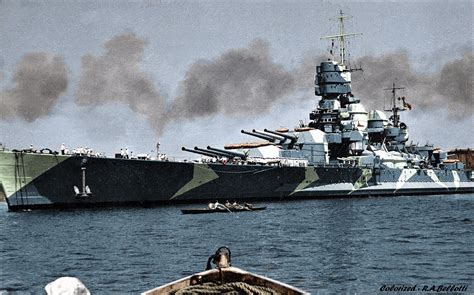 Italian Royal Navy's battleship Vittorio Veneto, Littorio-class, outside Taranto in Summer 1941 ...