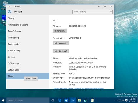 Pin settings from the Settings app to the Start Menu in Windows 10