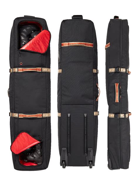 Ski and Snowboard Padded Travel Roller Bag with wheels | Season | Black