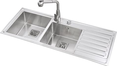 Stainless Steel Double Bowl Kitchen Sink With Drainboard – Things In The Kitchen