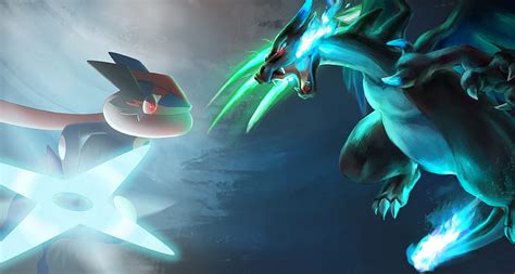 Greninjash vs Mega Charizard, pokemon, anime, artist, digital-art, HD wallpaper | Peakpx