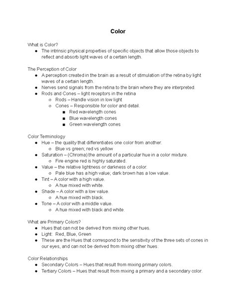 Color - Color What is Color? The intrinsic physical properties of ...