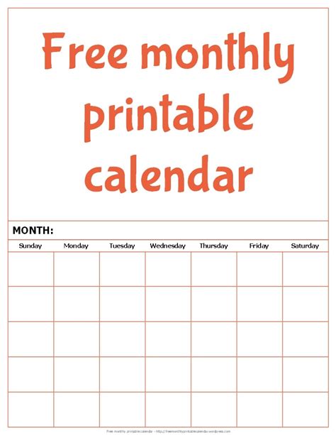 Free Printable Calendar Printable Monthly Calendars