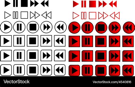 60 play pause stop icons Royalty Free Vector Image