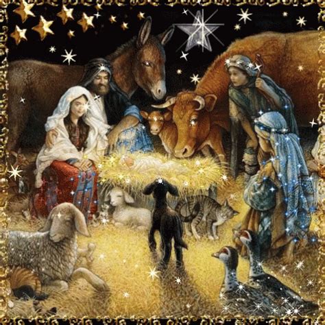 Religious Christmas Born In Manger GIF | GIFDB.com