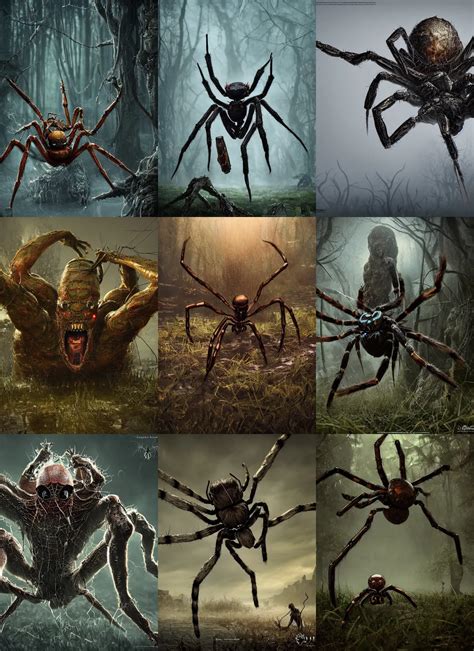 spider living in the swamp Slavic mythology. Full | Stable Diffusion