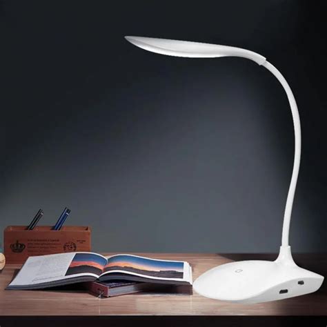 LED Flexible Table Lamp Desk Lamps Light Adjustable USB Rechargeable Touch Sensor For Student ...