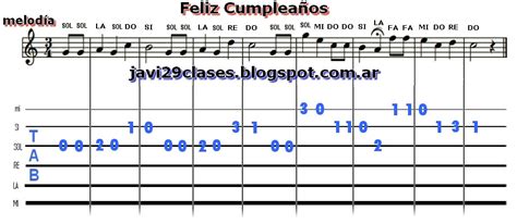 Partitura Cumpleaños Feliz Guitarra