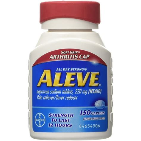 Aleve Pain Reliever/Fever Reducer Arthritis Caplets 220mg 150 ea (Pack of 2) - Walmart.com ...