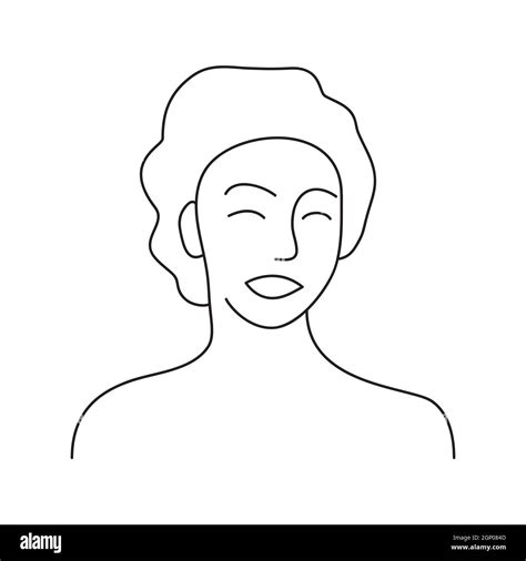 Minimalism hand drawn female vector portrait in modern abstract one ...