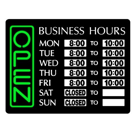 Open Business Hours Horizontal LED Sign (17" x 13") | WebstaurantStore