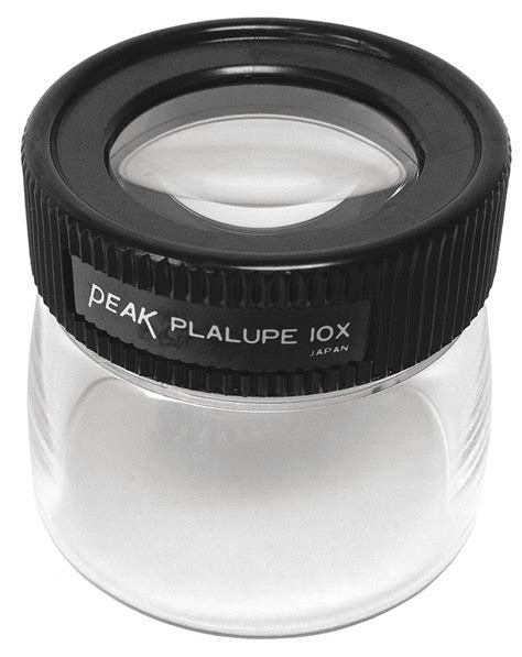 PEAK Fixed Focus Loupe, Power 10X, Focal Distance 1 in, Lens Diameter 25.40 mm, Diopter 16D ...