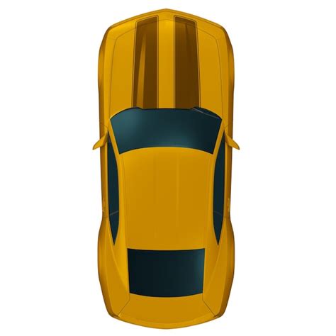 Premium PSD | 2D yellow car top view