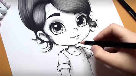 Come Disegnare Una Ragazza Carina Cartone Animato, Immagine Del Disegno ...