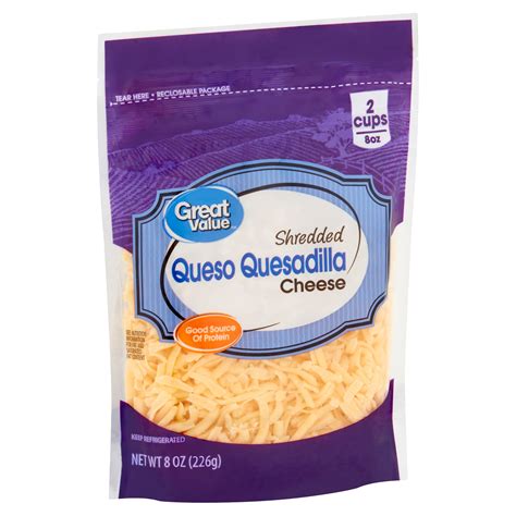 Great Value Shredded Queso Quesadilla Cheese, 8 oz - Walmart.com - Walmart.com