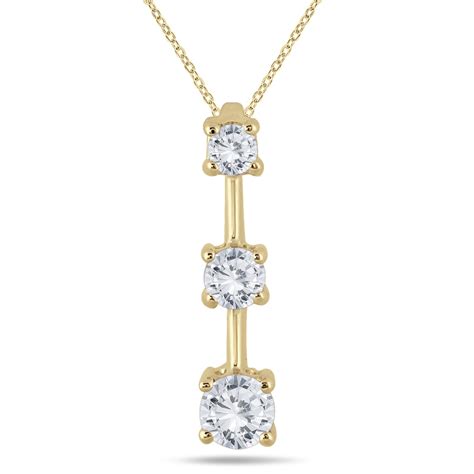 Shop Marquee Jewels 14k Yellow Gold 1ct TDW Diamond Graduated 3-stone Drop Pendant - On Sale ...