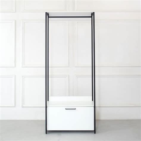 Klair Living Fiona Contemporary Industrial Wood and Metal Walk-in Closet with One Drawer in ...