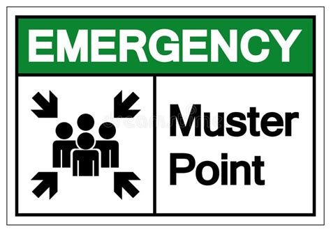 Emergency Muster Point Symbol Sign, Vector Illustration, Isolated on White Background Label ...