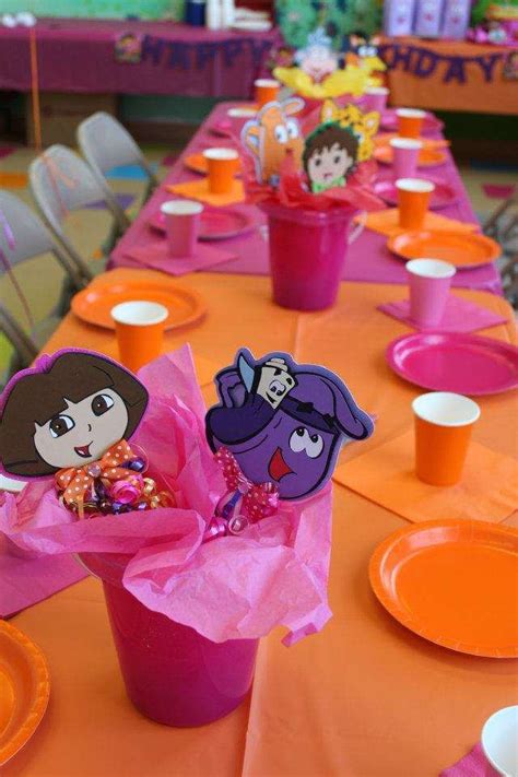 DORA Birthday Party Ideas | Photo 10 of 15 | Catch My Party Pearl Birthday Party, Explorer ...