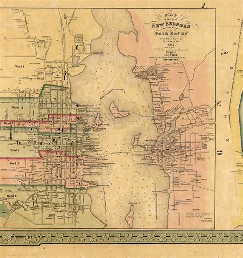 Map of Bristol County, Massachusetts, MA. 1852. Vintage Restoration ...