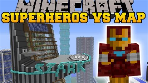 SUPERHEROES UNLIMITED MOD VS AVENGERS TOWER - Minecraft Mods Vs Maps (REPULSER & TNT!) - YouTube