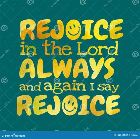 Rejoice in the Lord always and I Say Rejoice - Poster Stock Image - Image of watercolor ...