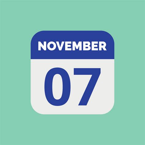 November 7 Calendar Date Icon 23201758 Vector Art at Vecteezy