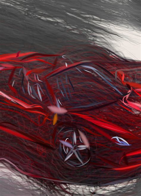 Ferrari 458 Spider Drawing Digital Art by CarsToon Concept - Pixels