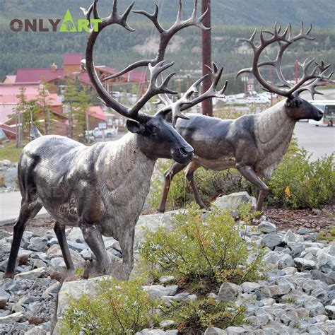 Modern life size bronze reindeer garden statue OAD-43 | onlyart sculpture co.,ltd