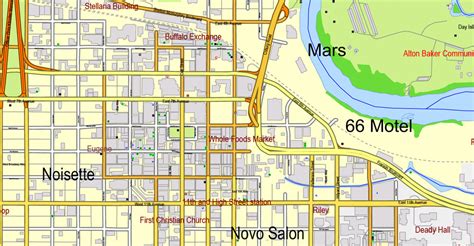 Eugene + Springfield Oregon PDF Map, US, exact vector street City Plan Layered map, V.09. fully ...