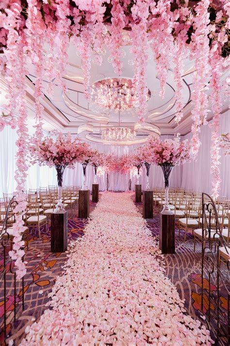 Pretty in Pink Cherry Blossom Wedding at Waldorf Astoria Las Vegas | Pink wedding theme, Cherry ...