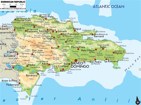 Physical Map of Dominican Republic - Ezilon Maps