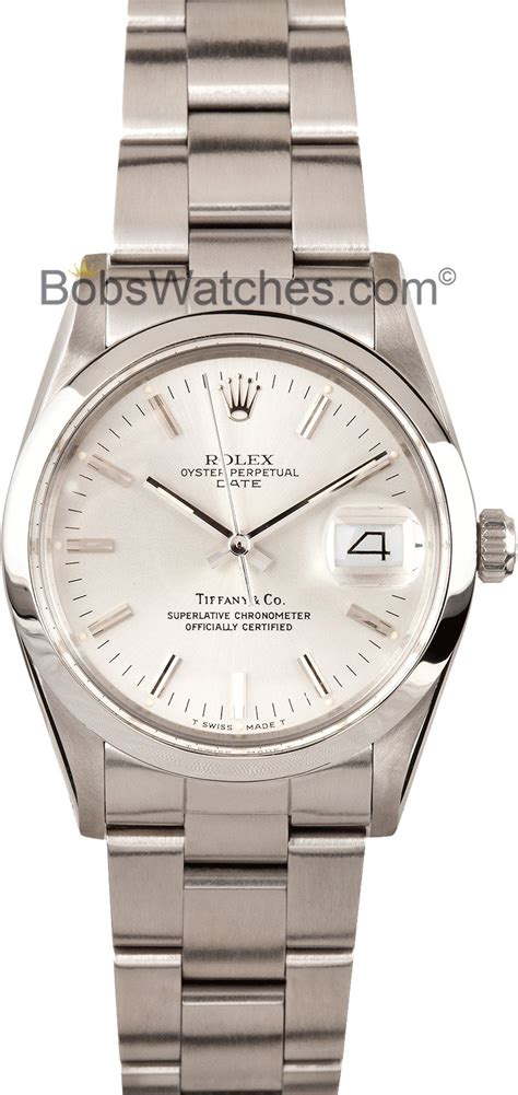 Rolex Date Tiffany Dial Stainless Steel 15000 - Certified 100%