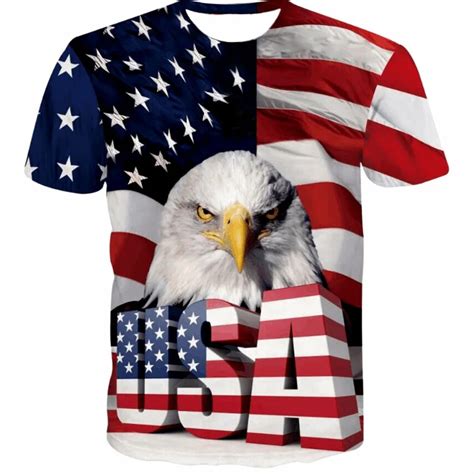 2018 New USA Flag T shirt Men / Women Sexy 3d Tshirt Print Striped ...